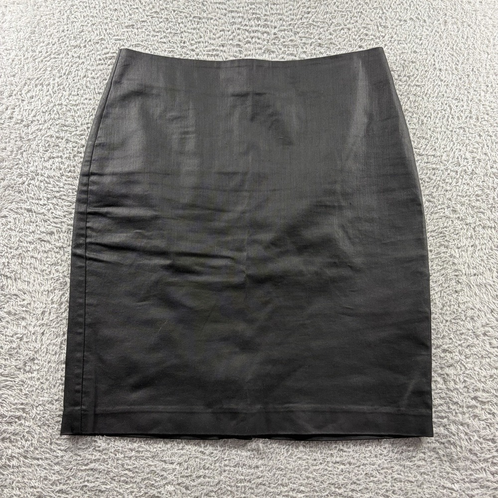 Banana Republic‎ Skirt Fitted Pencil Double Zip Pleather 6R Black